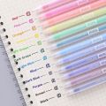12 PCS Colored gel pens set Kawaii blue 0.5 mm ballpoint pen for journal Cute School supplies Korean stationery.