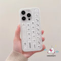 Simple Creative Solid Color Cartoon 3D Keyboard Stress Relief Entertainment Casing Compatible for IPhone 16 11 15 12 13 14 Pro Max 11 13 12 14 15 16 Pro 16 Pro Max Trendy Soft Case.