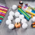 6/8cm White Foam Pumpkin Models Polystyrene Styrofoam Artificial Pumpkins Halloween Decoration DIY Handmade Craft For Kids. 