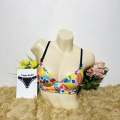 No 1 Printed Push-up Padded Foam Bra for Women – Adjustable Straps, Wire Support, Available in Sizes 32-40.