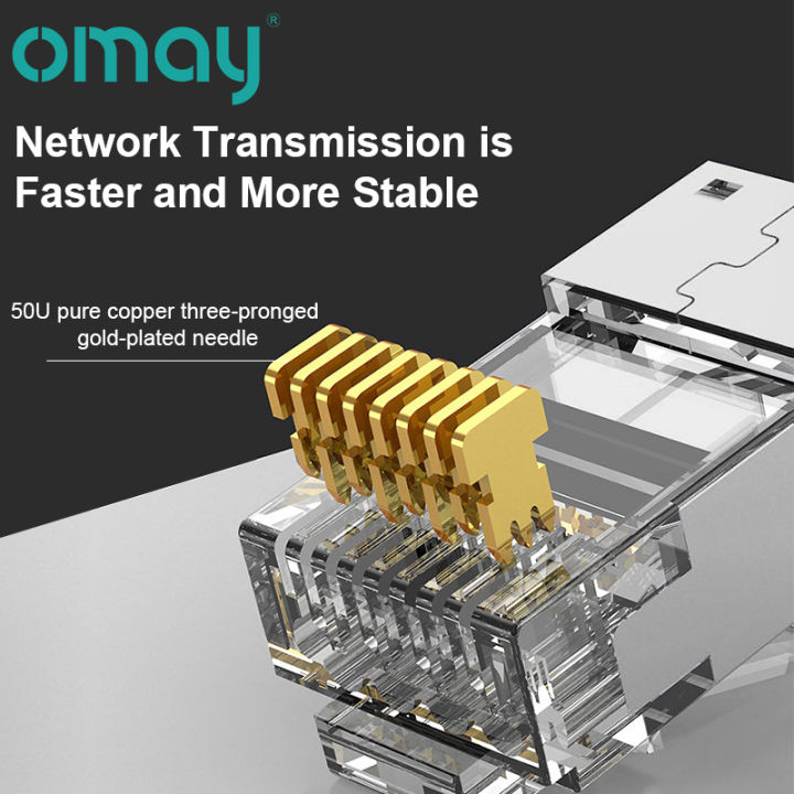 CAT6%20CAT7%20CAT5E%20RJ45%20Connectors%20Pass%20Through%20Modular%20Plug%20Network%20UTP%203/50%CE%BC%20Gold-Plated%208P8C%20Crimp%20End%20for%20Ethernet%20Cable%20-%20Image%203