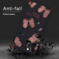Retro Butterfly Flowers Square Silicone Case For Samsung Galaxy A14 A34 A54 A13 A33 A53 A32 A52 S23 Ultra S22 Plus S21 FE Cover.