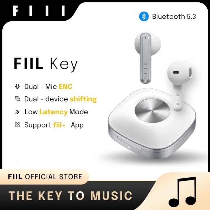 English Version FIIL Key Bluetooth 5.3 Wireless Headphones TWS Dual-Mic ENC Earbuds Low Latency Mode Earphones