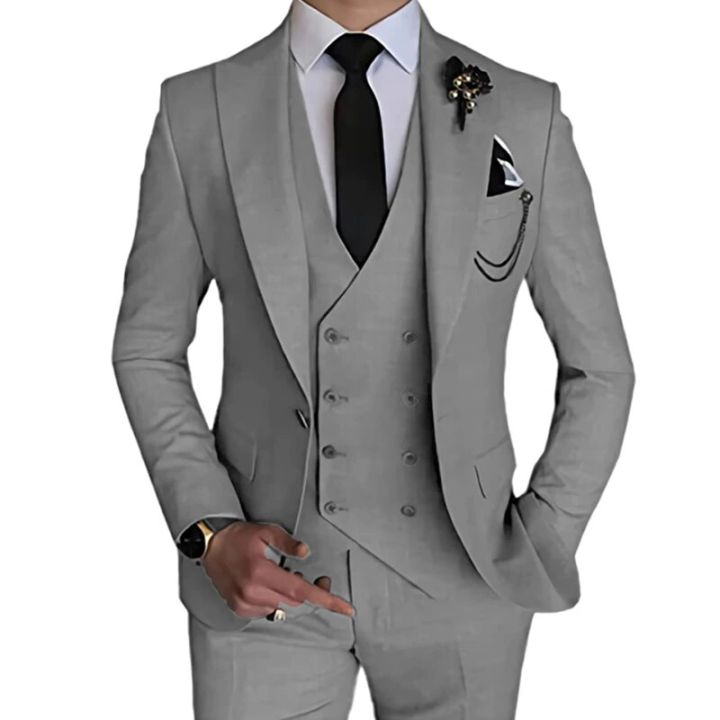 2023%20Fashion%20New%20Men%20Leisure%20Boutique%20Business%20Solid%20Color%20Wedding%20Suit%20Coat%20Pants%20Vest%203%20Pcs%20Set%20Dress%20Blazers%20Jacket%20Trousers%20-%20Image%204