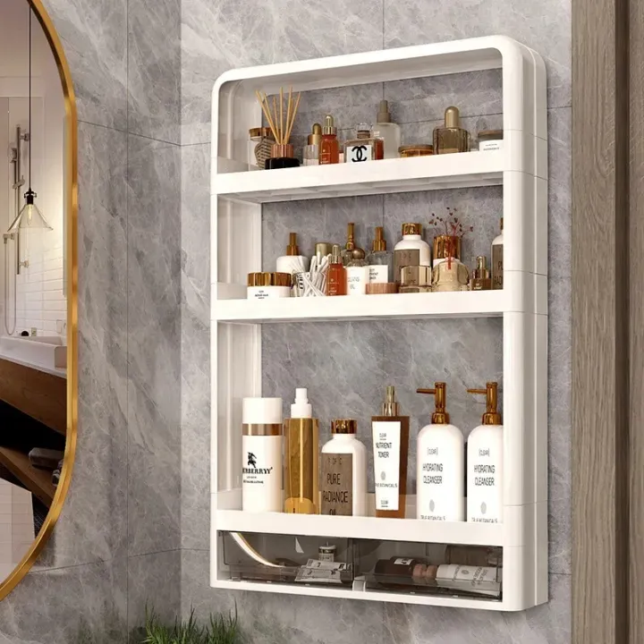 Toiletry Rack 4 Layer Kitchen , Bathroom ,Wall Mounted Shelf Multifunctional ...