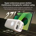 REMAX 2025 RPP-123 High Capacity 60000mAh 27W+22.5W Fast Charging Portable Outdoor Charger Mobile Battery Power Bank with LED Light. 