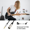 Nku XLR(3-pin) To 1/4 Inch Jack TRS Cable 6.5mm Male To XLR Male Stereo Balanced Cable Interconnect Cord for Guitar Speaker Mixe. 
