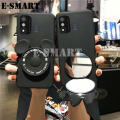 For Itel A27 Case Makeup Mirror Soft Cute Cartoon Camera Stand Silicone Cases for Itel A27 Back Cover Casing.