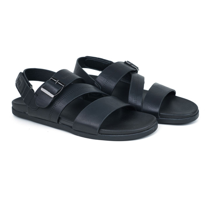 Apex Black Synthetic Sandal For Men