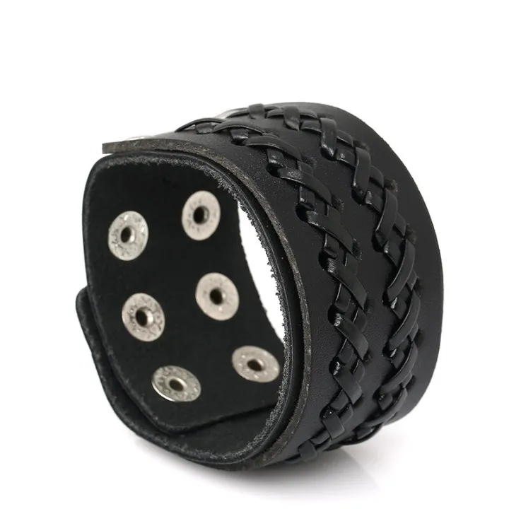 Jessingshow%202021%20Fashion%20Vintage%20Handmade%20Weave%20X%20Letter%20cow%20Leather%20Bracelet%20Men%20Charm%20Cuff%20Wristband%20Wide%20Leather%20Bracelet%20-%20Image%202
