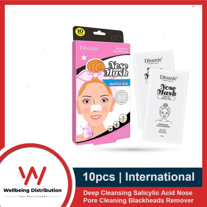 Disunie 10pcs Deep Cleansing Salicylic Acid Jojoba Oil Nose Pore Cleaning Blackheads Remover Nose Patch Mask Sheet