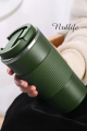 Wosta Travel Mug, Insulated Coffee Cup with Leakproof Lid ,Vacuum Insulation Stainless Steel Reusable for Hot Cold Coffee, Water and Tea, Thermal Mug with Non-Slip Protective Cover, 510ml/18oz.
