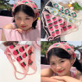 French Pastoral Style Sweet Knitted Crochet Triangle Hair Scarf Fashion Strawberry Daisy Flower Shape Headband Beach Vacation Hair Accessories 1Pcs.