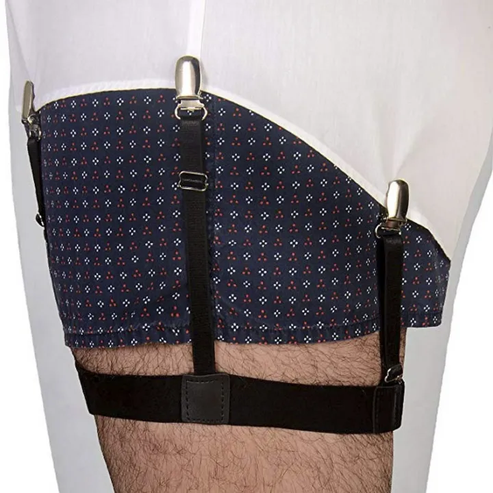 2pcs Men Elastic Garter Belt Sock Shirt Stay Holder Clip Non-slip Locking Clamp