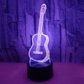 Creative LED Night Light 7 Color Chang 3D Guitar Shape Touch Lamp Decorative 11UA.