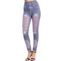 YGYEEG Sport Lady Women Denim Jeans Leggings Jeggings Streth Pants Blue Black Slim Stripe Printing Skinny Autumn Trousers. 
