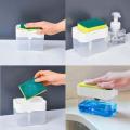2 In 1 Kitchen Liquid Soap Pump / Dish Liquid Pump / Kitchen Cleaner Tool / Dish Soap And Sponge / Dish washer / Dispenser Sponge Holder Press Countertop Rack With Sponge Holder.
