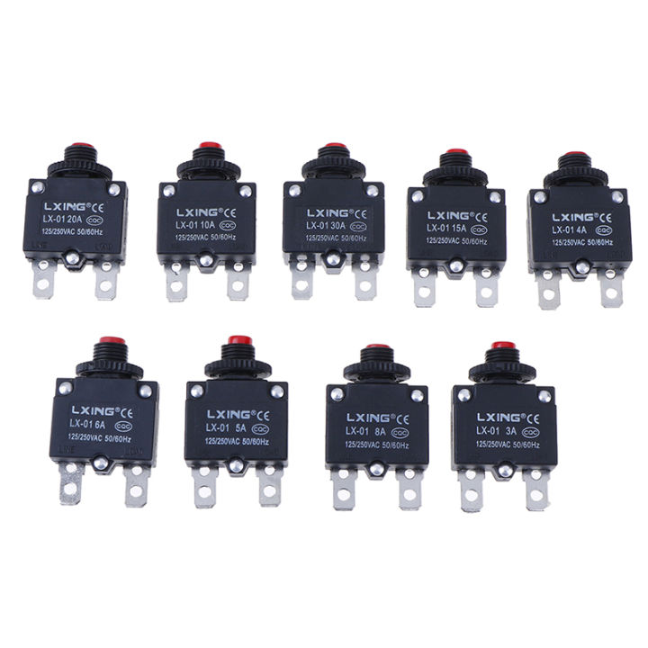 【Must-Have Gadgets】 3/4/5/6/8/10/15/20/30A Circuit Breaker Overload Protector Switch Fuse Thermal Switch Overload Protector Push Button