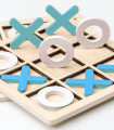 XO Triple Tic Tac Toe Wooden Board Game Casual Battle Board Game Suitable for children. 