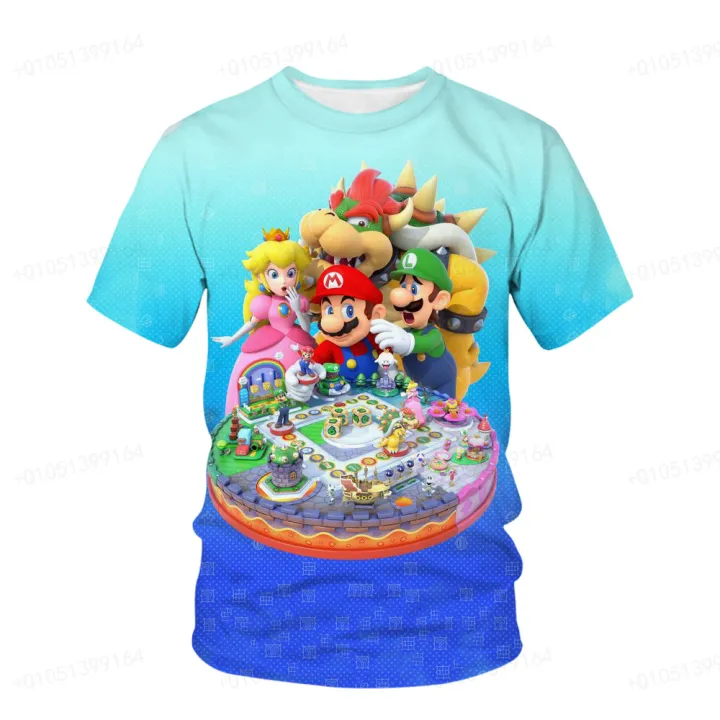 2023%20Super%20Mario%20Game%203d%20Printed%20Summer%20Short%20Sleeve%20Couples%20Men%20And%20Women%20Children%20Adult%20Fashion%20Crewneck%20Drop%20Shoulder%20T-Shirt%20-%20Image%205