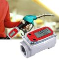 JDXHLAU 1 Inch Digital Turbine Flowmeter Digital LCD Display with NPT Counter Fuel Flowmeter for Measuring Engine Oil.