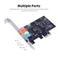 PCI-E Sound Card CMI8738 5.1 Channel PCI-E Desktop Computer Sound Card Support 6-Channel Stereo Surround Output Audio Sound Card. 