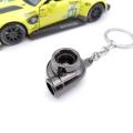 Universal Car Parts Keychain Set All Black Style Metal Keyrings Turbine Shock Engine Cover Pipe Key Chain Creative Gift For Men.