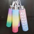 Rainbow colour Frosted Plastic Bottle Colorful water bottle eco friendly frosted plastic water bottle 280ml.