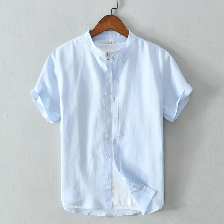 Casual%20Shirts%20Men%20Fashion%20Clothing%20Summer%20Clothes%20For%20Men%20Linen%20Shirt%20Casual%20Short%20Sleeve%20Tshirt%20Tops%20Breathable%20Cool%20Slim%20Fit%20-%20Image%203
