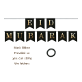 EID Mubarak Card Banner – Elegant Black & Gold EID Decoration for Home, Mosque & Party (Pack of 1 Pcs). 