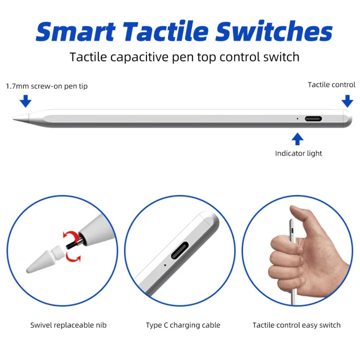 Palm%20Rejection%20Stylus%20Pen%20Bluetooth%20Touch%20Screen%20Pen%20Writing%20Drawing%20For%20Apple%20Pencil%202%20Magnetic%20Design%20For%20Ipad%20Mini5%20Tablet%20-%20Image%205