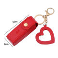 rle Lip Container Stylish Lipstick Bag Keychain with art Pendantni Lipstick Container Key Organizer for Purse Stainless Leatr Clip Holder. 