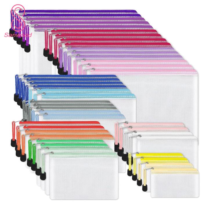 File Storage Holder Waterproof A4 File Bag Set Portable Zipper Pouches ...