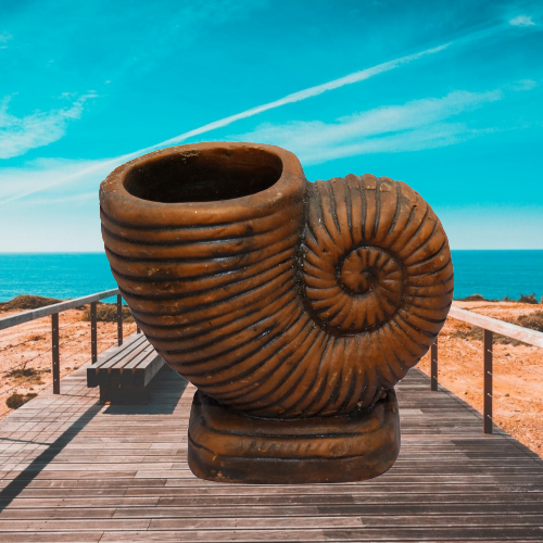Clay%20snail%20style%20Flower%20Vase%20King%20size%207%20inch%20hight%20Matir%20Fuldani%20flower%20vase%20-%20Image%202