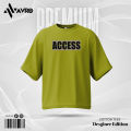 Avro Premium Men's Semi Drop Shoulder T shirt - UNAUTHORIZED ACCESS - Cotton Fabric Soft & Comfortable - Tshirt For Men.