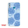 Itel A56 Pro Pink Blue Flowers Pattern Silicone Phone Case.