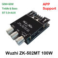 Wuzhi Audio ZK-502MT With APP Bluetooth 5.0 50W+50W Class D Amplifier 2.0 Channel with APP Support. 