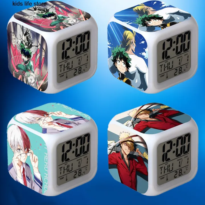 My Hero Academia Figure Alarm Clock Boku No Hero Academia LED Colorful ...