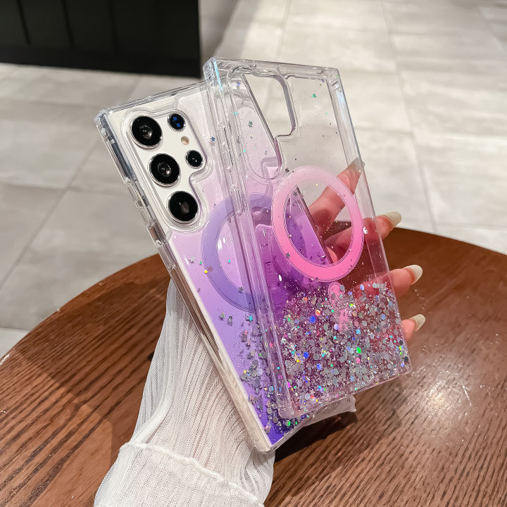 %E3%80%90Bestseller%20Alert%E3%80%91%20Olige%20Case%20For%20Galaxy%20S22%20Plus%20S22%20Ultra%20S23%20Plus%20S23%20Ultra%20S23%20FE%20S24%20Plus%20S24%20Ultra%20S25%20Plus%20S25%20Ultra%20New%202-in-1%20Gradient%20Glitter%20Drip%20Magnetic%20Phone%20Case%20Back%20Cover%20-%20Image%202
