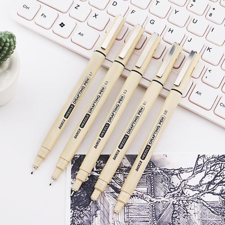 BAOKE%205pcs/set%20Micron%20Needle%20Drafing%20Pen%20Sketching%20drawing%20Pen%20Art%20Markers%20for%20Sketch%20design%20sketch%20Lettering%20School%20Album%20Writing%20-%20Image%202