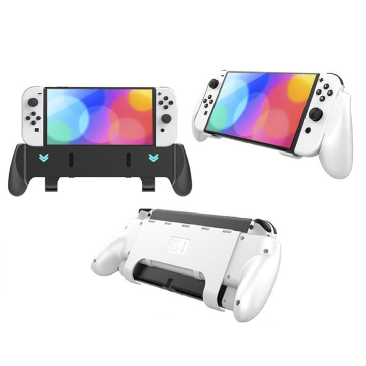 Ecocc【In stock】 for Switch OLED Host With Bracket Grip to Store Game Cards for NS OLED Handle Integrated Protective Shell Easy and portable installation and use