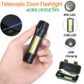 Telescopic Zoom Flashlight - Rechargeable LED Mini Torch Lights for Bright and Versatile Illumination Anywhere You Go - Convenient and Long-lasting. 