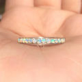 Fashion Opal Round Bead Ring For Women Girls Wedding Party Jewelry Gift jz386. 