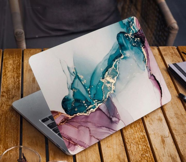 Pink and Blue Water Painting Premium Laptop Sticker AR-5821