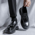 Italian Men's Casual Shoes Fashion Thick Bottom Tassel Formal Shoes for Men Luxury Brand Dress Loafers Moccasins Business Shoes KEEMEEUYZO. 
