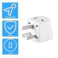TE 3 pin Chinese Power Plug Adapter Travel Converter Australia UK USA EU White. 
