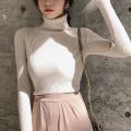 Women's Turtleneck Sweater Slim Fit Autumn and Winter 2023 New Internet Celebrity Solid Color Inner Wear Long-Sleeved Bottoming Sweater Top. 