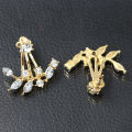 New Crystal Front Back Double Sided Stud Earring For Women Fashion Ear Cuff Piercing Earring Gift. 