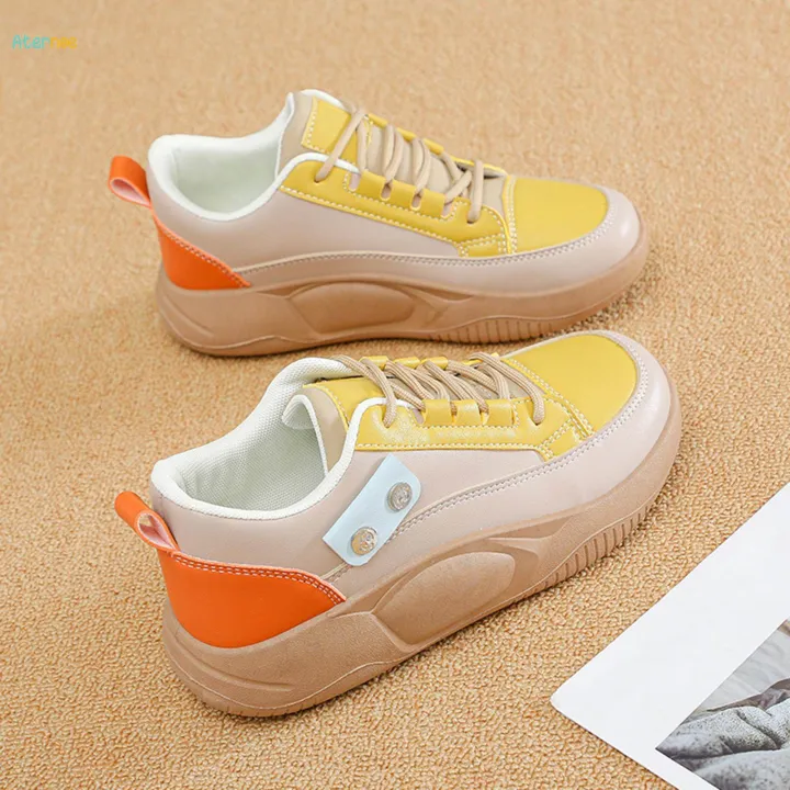 Women%20Casual%20Sneakers%20Sports%20Shoes%20Rubber%20Soles%20Lightweight%20Breathable%20Trainers%20Lace%20up%20Shoes%20for%20Ladies%20Girls%20Fishing%20Pants%20Outdoor%20Female%20,%20Yellow%2038%20-%20Image%203