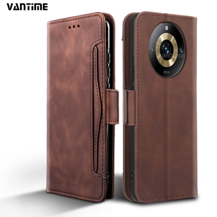 Vantime for Realme 11 Pro / 11 Pro+ Plus 5G PU Leather+Soft TPU Wallet Case Multi Cards Clip Flip Cover
